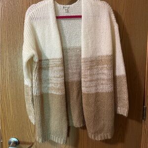 Versona Cream and Tan Knit Cardigan